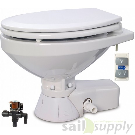 Jabsco Quiet Flush Stil Regular elektr. toilet 12V met solenoid