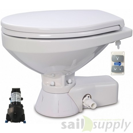 Jabsco Quiet Flush Stil Regular elektr. toilet 24V met spoelwaterpomp soft closing