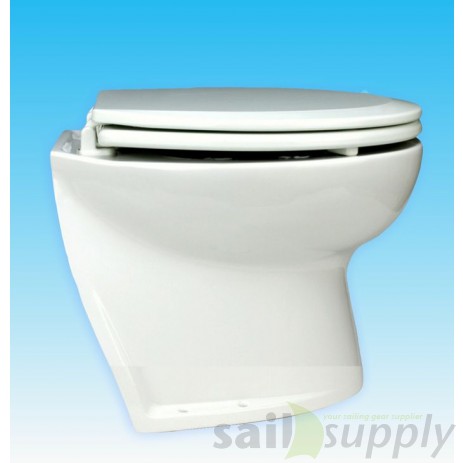 Jabsco De Luxe 14" elektr. toilet 24V schuin met spoelwaterpomp