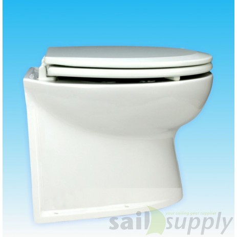 Jabsco De Luxe 14" elektr. toilet 12V recht met spoelwaterpomp