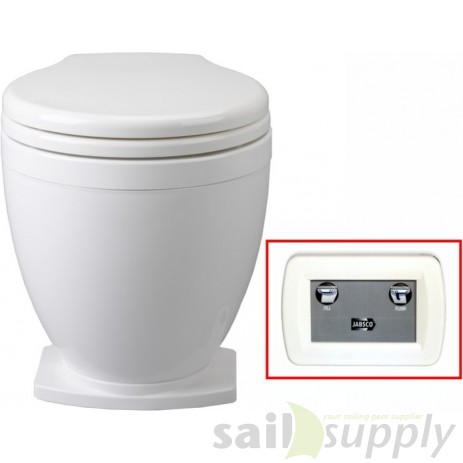 Jabsco LITE FLUSH elektr. toilet 24Volt met 2-knops bedieningspaneel