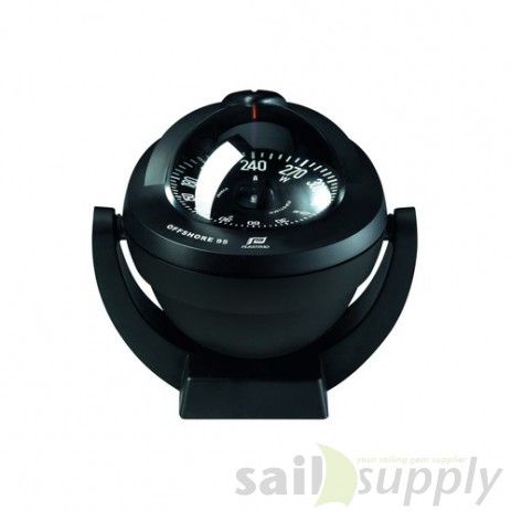 Plastimo Offshore 95 kompas zwart, conische roos zwart, bracket