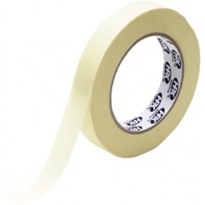 Afplakband 60°C - wit crème 25mm x 50M