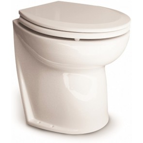 Jabsco De Luxe 17" elektr. toilet 12V schuin met spoelwaterpomp