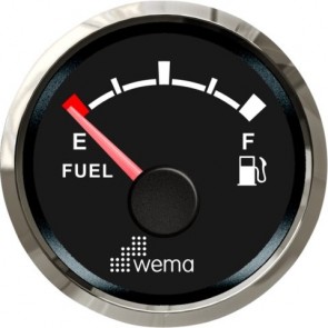 Wema Silver serie tankmeter brandstof NMEA2000 zwart