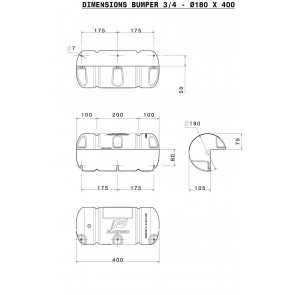 Steigerbumper 3/4 18x40 wit