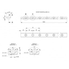 Pfeiffer Marine Genuarail aluminium 32mm 1.00m