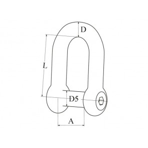 Talamex D-sluiting rvs met binnenzeskant pin 5mm