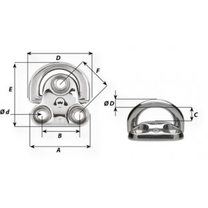 Wichard Scharnierend dekoog RVS 8 mm